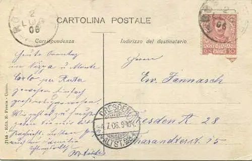 Limone - Valle Vermenagna (Cuneo) - Panorama dalla Statione - Edit. E. Fresia Cuneo gel. 1906