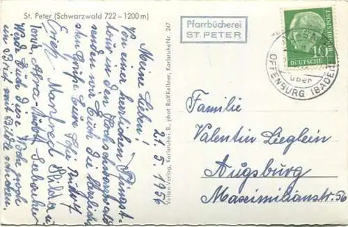 St. Peter - Foto-AK - Velten-Verlag Karlsruhe gel. 1956