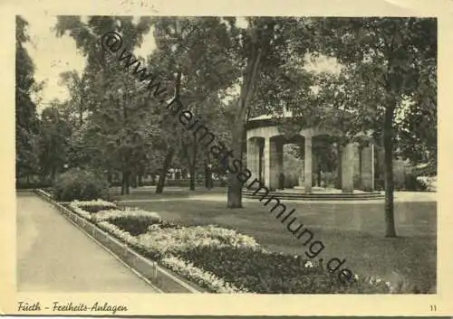 Fürth - Freiheits-Anlagen - AK-Grossformat gel. 1956
