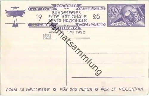 Bundesfeier-Postkarte 1928 - 40 Cts - Emil Beurmann alte Frau und Mädchen - Zugunsten des Alters