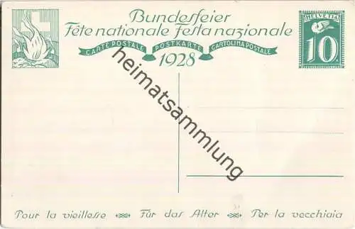 Bundesfeier-Postkarte 1928 - 10 Cts - Emil Beurmann alte Frau und Mädchen - Zugunsten des Alters