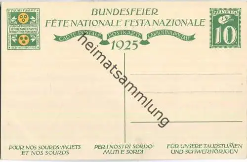 Bundesfeier-Postkarte 1925 - 10 Cts - G. Jeanneret Zeichnender Knabe - Zugunsten der Taubstummen