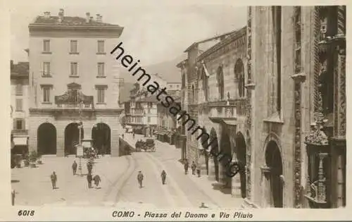 Como - Piazza del Duomo e Via Pliuio - Vera Fotogafia - Foto-AK - Editioni Fratelli Diena Torino