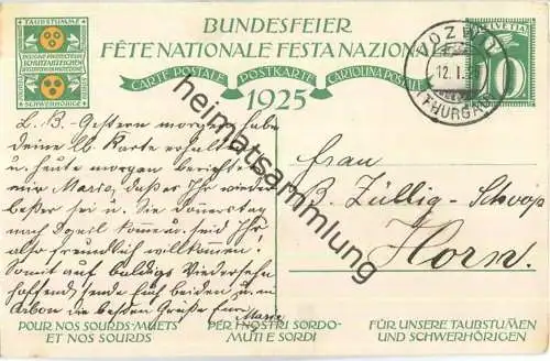 Bundesfeier-Postkarte 1925 - 10 Cts - S. Sigrist Kindergruppe - Zugunsten der Taubstummen - gelaufen