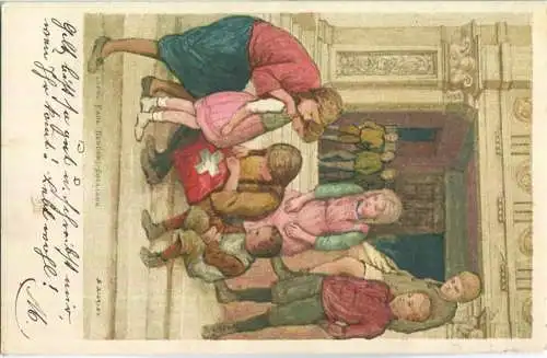 Bundesfeier-Postkarte 1925 - 10 Cts - S. Sigrist Kindergruppe - Zugunsten der Taubstummen - gelaufen