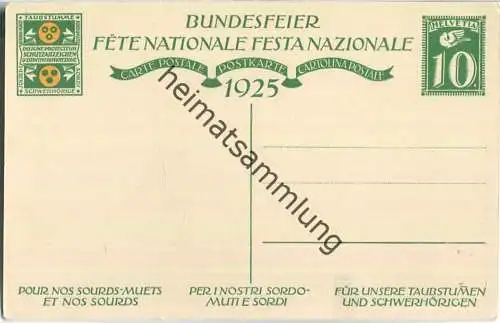 Bundesfeier-Postkarte 1925 - 10 Cts - S. Sigrist Kindergruppe - Zugunsten der Taubstummen