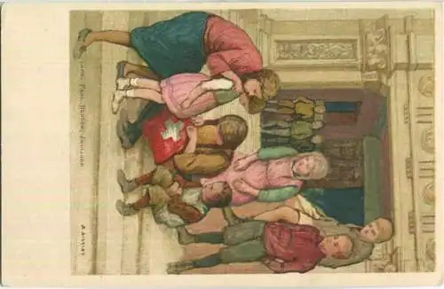 Bundesfeier-Postkarte 1925 - 10 Cts - S. Sigrist Kindergruppe - Zugunsten der Taubstummen