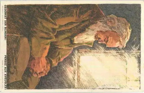 Bundesfeier-Postkarte 1923 - 10 Cts - J.E. Hugentobler Blinder Mann - Zugunsten der Blindenfürsorge - gelaufen