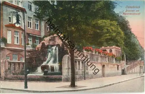 Osnabrück - Brunnen am Herrnteichswall - Verlag Trinks & Co. GmbH Leipzig 20er Jahre