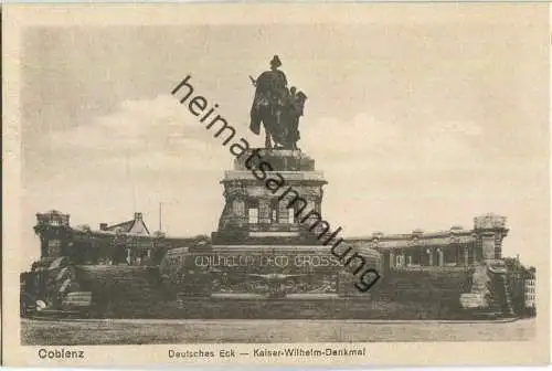 Coblenz - Deutsches Eck - Kaiser-Wilhelm-Denkmal - Verlag Kosmos Halberstadt 20er Jahre