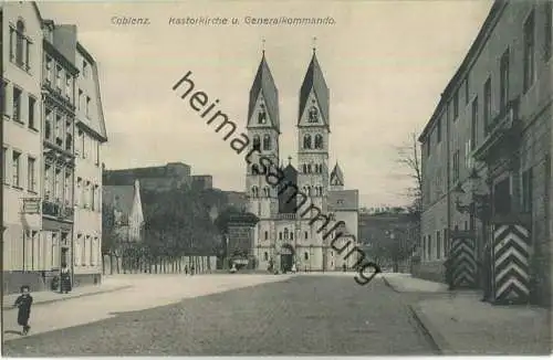 Coblenz - Kastorkirche und Generalkommando - Verlag Metz & Lautz GmbH Darmstadt 20er Jahre