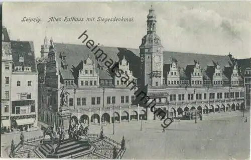 Leipzig - Altes Rathaus mit Siegesdenkmal - Verlag Karl Fickenscher Leipzig