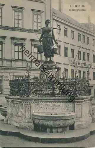 Leipzig - Mägdebrunnen - Hotel Wartburg - Verlag Louis Glaser Leipzig