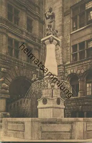 Leipzig - Rathausbrunnen - Flötenspieler - Verlag Karl Fickenscher Leipzig