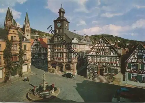Heppenheim - Marktplatz mit Rathaus und Goldener Engel - AK Grossformat - Verlag Gebr. Metz Tübingen