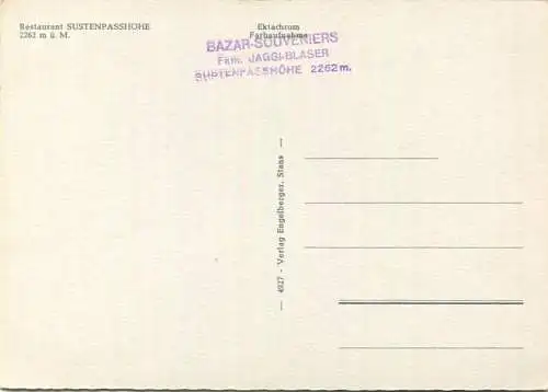 Restaurant Sustenpasshöhe - AK Grossformat - Verlag Engelberger Stans