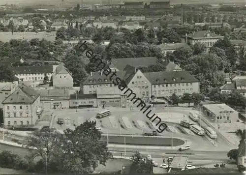 Oschatz - Blick vom Kirchturm auf den Busbahnhof - Foto-AK Grossformat - Verlag Bild und Heimat Reichenbach