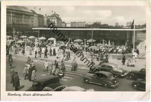 Hamburg - Neuer Alsterpavillon - Autos - Foto-Ansichtskarte - Verlag Conwa GmbH Hamburg