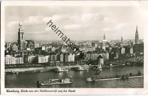 Hamburg - Blick von der Stülkenwerft - Foto-Ansichtskarte - Verlag Corwa GmbH Hamburg