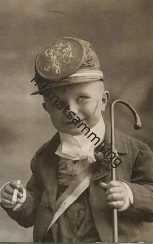 Studentica - Studentika - Kind als Student verkleidet - Foto-AK gel. 1911