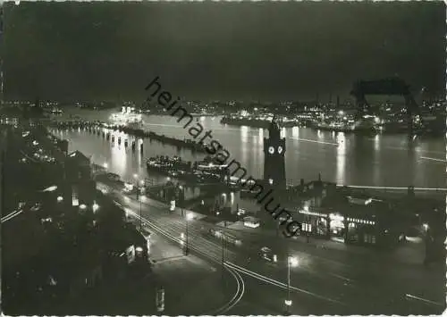 Hamburg - St. Pauli - Landungsbrücken - Nacht - Foto-Ansichtskarte - Verlag Hans Andres Hamburg