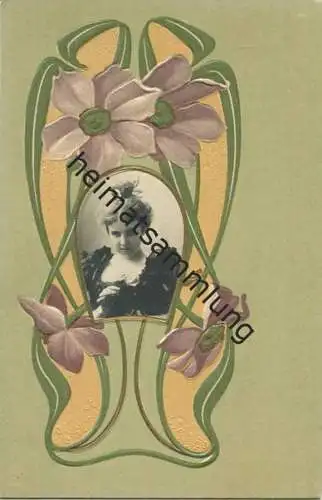 Jugendstil - Art nouveau - Blumen - Photographie - Prägedruck