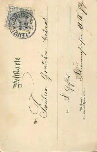 Jugendstil - Spanien - Junge Frau - Künstlerkarte signiert C. W. Bergmüller gel. 1902