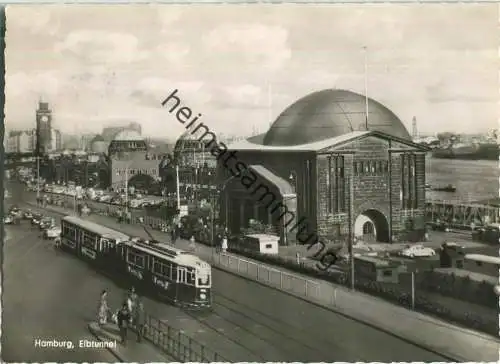 Hamburg - St. Pauli - Elbtunnel - Straßenbahn - Foto-Ansichtskarte - Verlag Hans Andres Hamburg