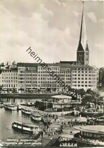 Hamburg - Jungfernstieg - Anlegestelle der Alsterdampfer - Foto-Ansichtskarte