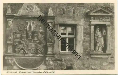 Kassel - Wappen am Elisabether Hofhospital - Foto-AK - Verlag Bruno Hansmann Kassel