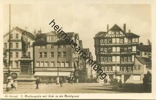 Kassel - St. Martinsplatz mit Blick in die Marktgasse - Foto-AK - Verlag Bruno Hansmann Kassel