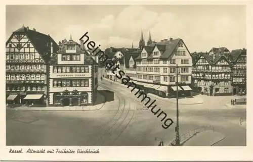 Kassel - Altmarkt mit Blick in die Brüderstraße - Foto-AK - Verlag Bruno Hansmann Kassel