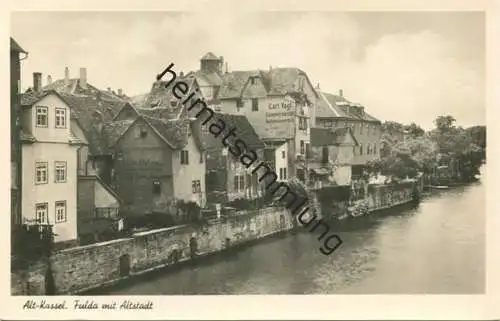 Kassel - Fulda mit Altstadt - Foto-AK - Verlag Bruno Hansmann Kassel