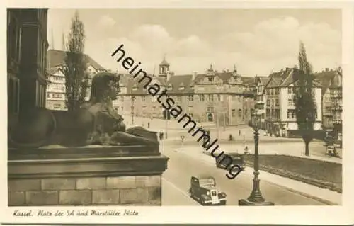 Kassel - Platz der S.A. und Marställer Platz - Foto-AK - Verlag Bruno Hansmann Kassel