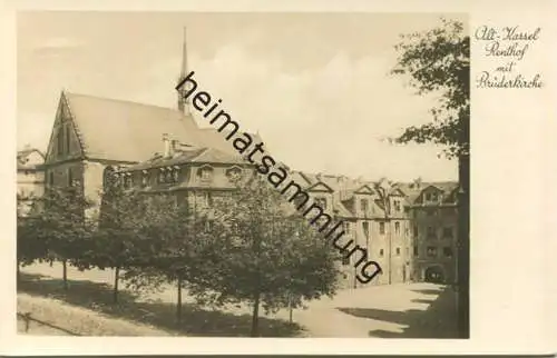 Kassel - Renthof mit Brüderkirche - Foto-AK - Verlag Bruno Hansmann Kassel