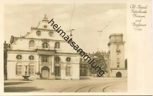 Kassel - Naturkunde-Museum und Zwehrener Turm - Foto-AK - Verlag Bruno Hansmann Kassel