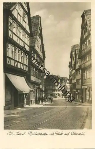 Kassel - Brüderstraße mit Blick auf Altmarkt - Foto-AK - Verlag Bruno Hansmann Kassel