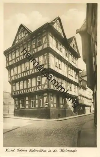 Kassel - Fachwerkbau in der Klosterstraße - Foto-AK - Verlag Bruno Hansmann Kassel