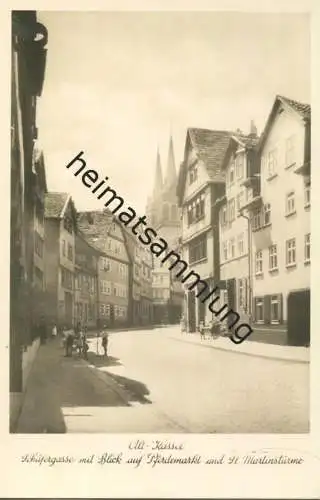 Kassel - Schäfergasse mit Blick auf Pferdemarkt und St. Martinstürme - Foto-AK - Verlag Bruno Hansmann Kassel