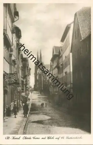 Kassel - Oberste Gasse mit Blick auf St. Martinskirche - Foto-AK - Verlag Bruno Hansmann Kassel