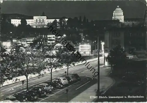 Zürich - Limmatquai - Nacht - VW - Foto-Ansichtskarte - Verlag Beringer & Pampaluchi Zürich