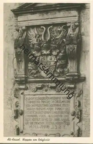 Kassel - Wappen am Zeughaus - Foto-AK - Verlag Bruno Hansmann Kassel