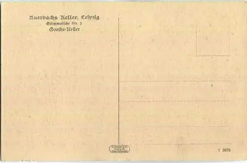 Leipzig - Auerbachs Keller - Grimmaische Str. 2 - Goethe-Keller - Verlag Dr. Trenkler & Co Leipzig 20er Jahre