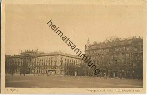 Leipzig - Hauptpostamt vom Augustusplatz aus - Verlag Fischer & Wittig Leipzig