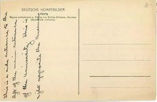 Leipzig - Altes Portal - Augusteum - Verlag Bertha Zillessen Bautzen - Rückseite beschrieben 20er Jahre