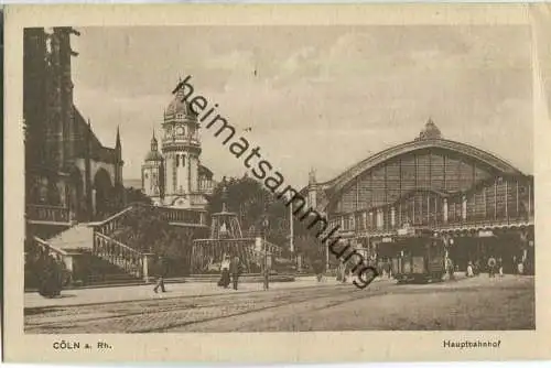 Cöln - Hauptbahnhof - Strassenbahn - Verlag Heiss & Co. Cöln-Lindenthal 20er Jahre