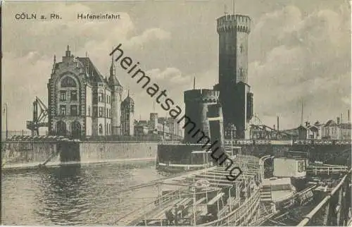 Cöln - Hafeneinfahrt - Heiss & Co. Graph. Kunstanstalt Köln-Lindenthal 20er Jahre