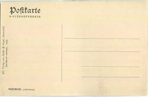 Weimar - Liszthaus - Verlag Zedler & Vogel Darmstadt 1907