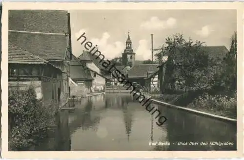 Bad Berka - Blick über den Mühlgraben - Foto-Ansichtskarte - Verlag H. P. Geist Bad Berka 30er Jahre