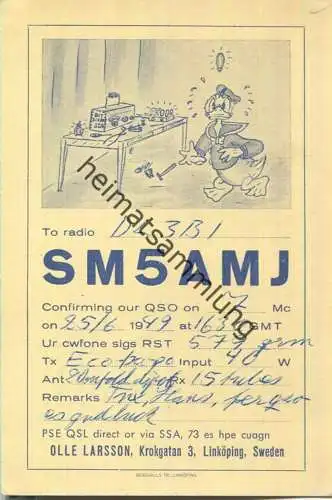 QSL - QTH - Funkkarte - SM5AMJ - Schweden - Linköping - 1949